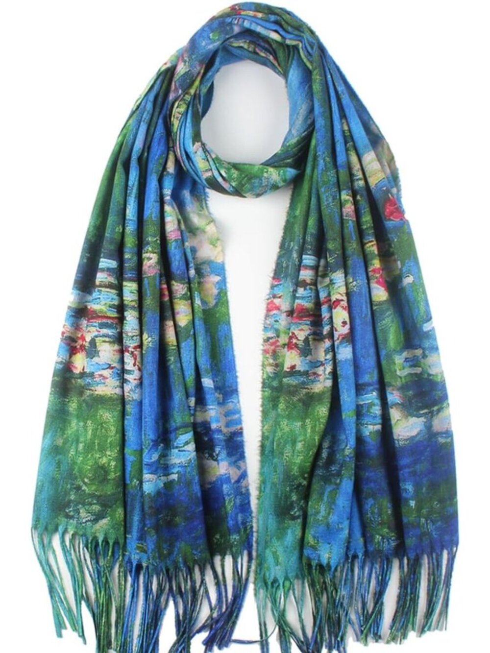 Warm Reversible Art Scarf for Women | Large Shawl Wrap | Winter Gift Idea